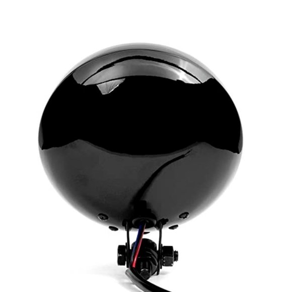 6" Black Motorcycle Headlight with Grill High Low Beam Headlamp Bottom Mount - Picture 4 of 5